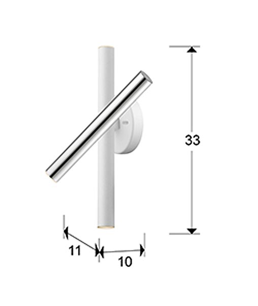 3-Licht LED Wandleuchte weiß und Chrom VARAS dimmbar Maßnahmen