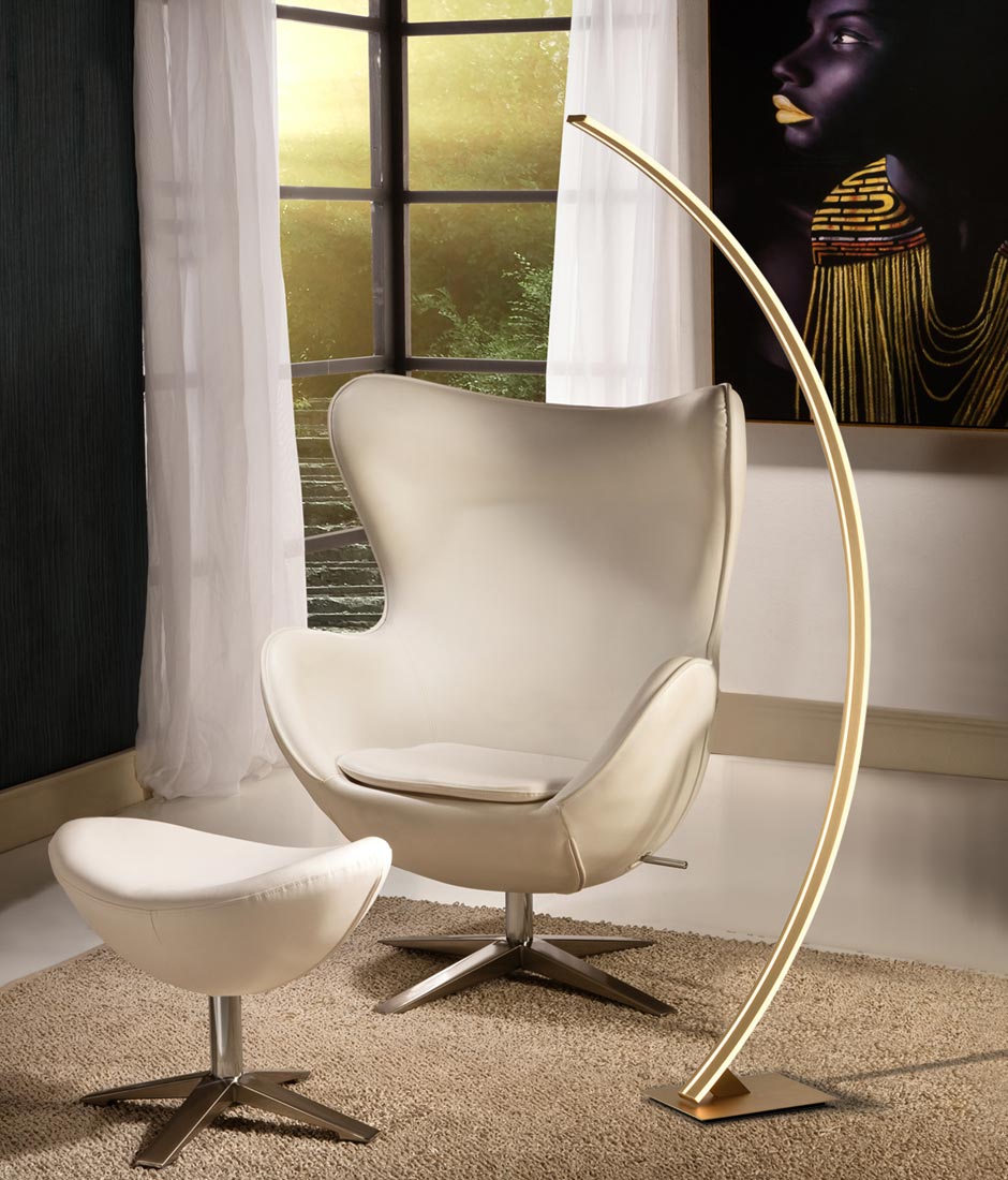 ARCUS LED ambience Design Stehleuchte Gold Finish