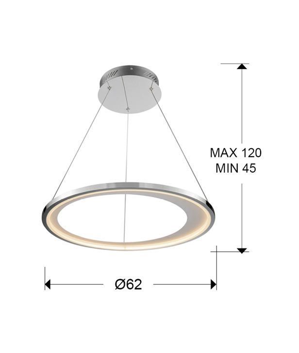 Chromlampe 62 cm Ø LARIS LED Maßnahmen