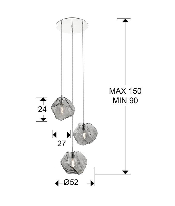 Deckenlampe 3 Lichter dimmbar PETRA Maßnahmen