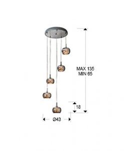 Deckenlampe 5 Lichter ARIÁN dimmbar ambient Measures