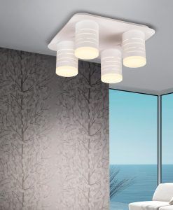 Deckenleuchte 4 Lichter weiß LED VIKA Ambiente