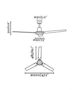 Deckenventilator weiß ECO INDUS Größen