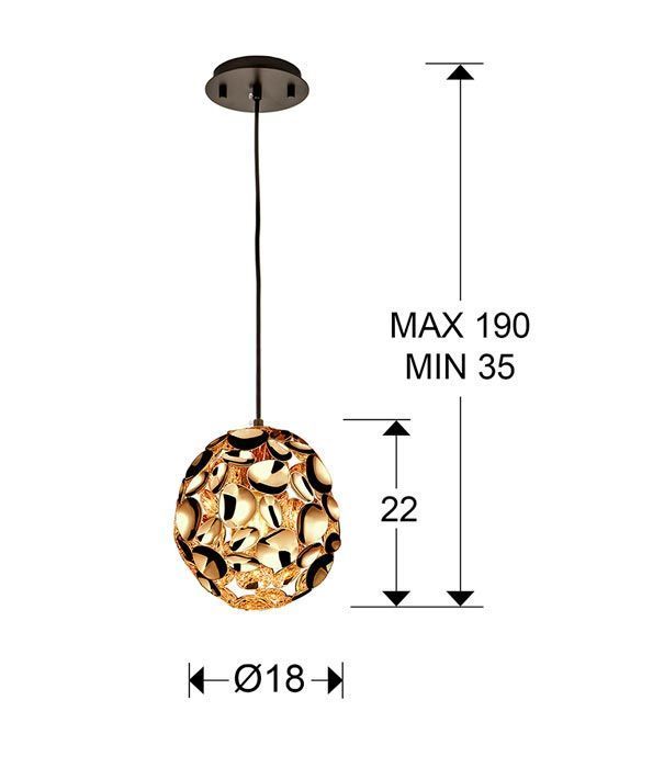 Lampe 18 cm Ø Roségold NARISA E27 Größen
