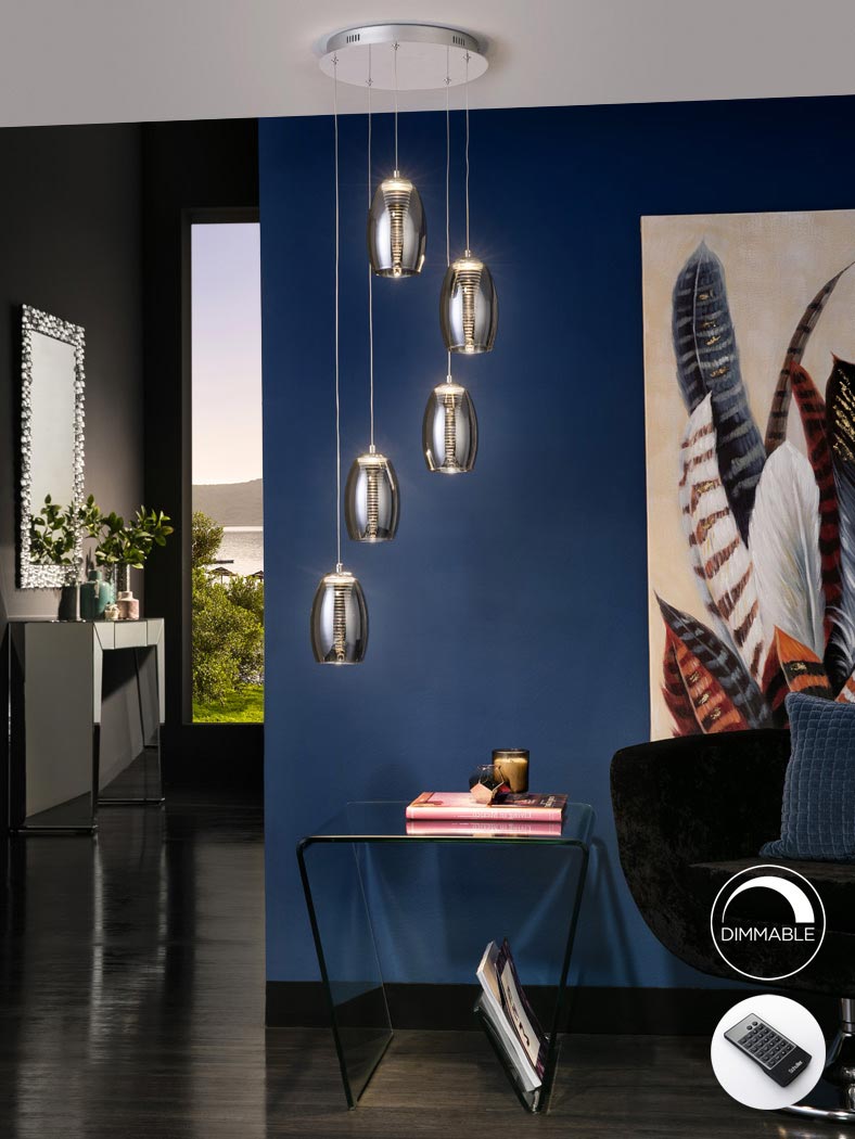 LED-Deckenleuchte dimmbar 5 Lichter NEBULA ambience