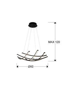 LED-Deckenleuchte schwarz 60 Ø TRAMA II Maßnahmen