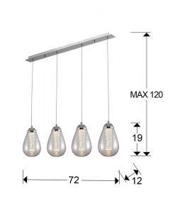 Lineare Deckenleuchte mit 4 LED-Leuchten TACCIA Größen