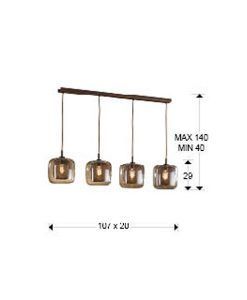 Linearlampe 4 Lichter FOX Abmessungen