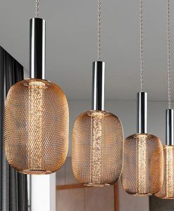 Linearleuchte 4 Lichter dimmbar Chrom und Gold MICRON Details