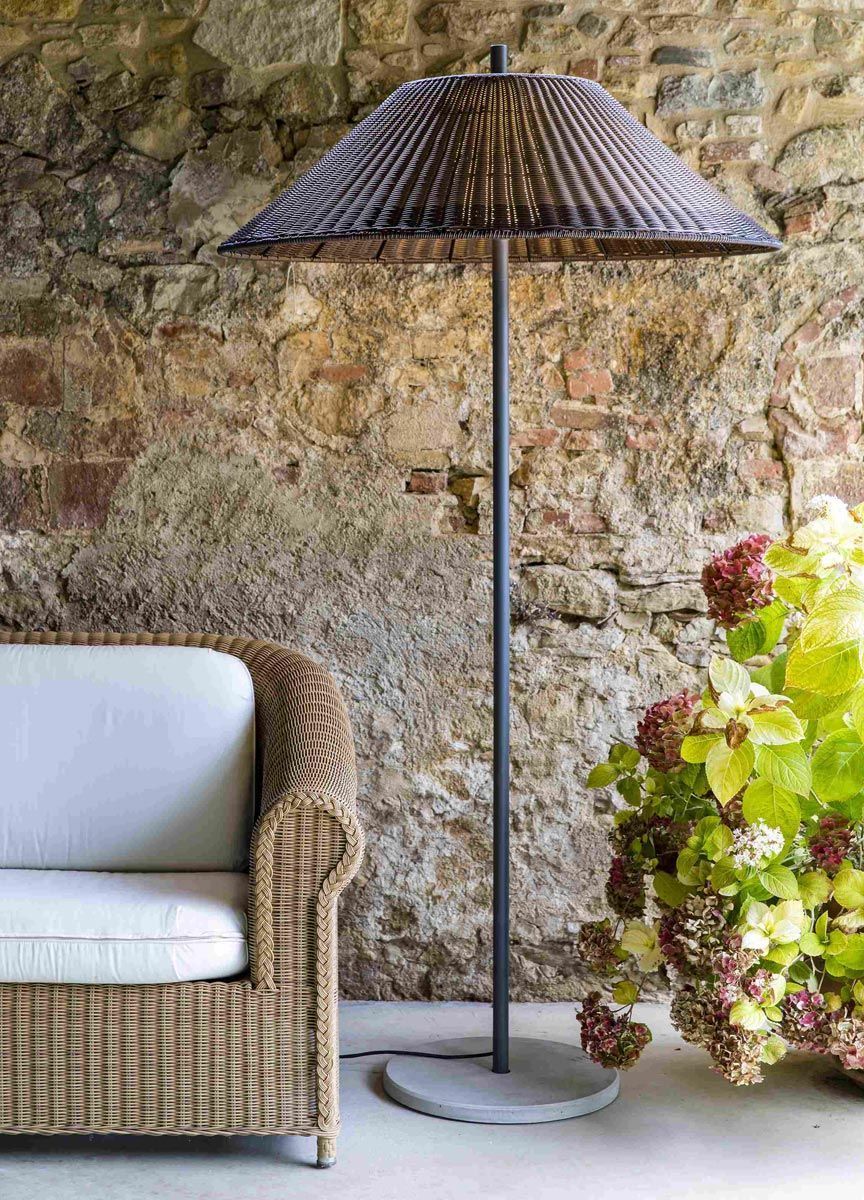 Outdoor Stehlampe 2 Meter und Ø 100 cm grau braun grau SAIGON Ambiente