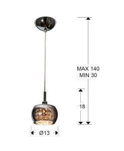 Pendelleuchte 1 Licht Maßnahmen ARIÁN