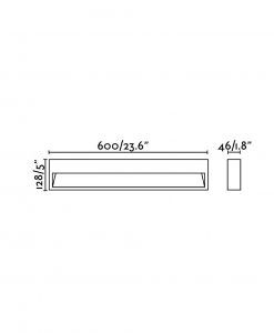 Rostbraune Wandleuchte GRADA-3 Maße LED