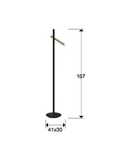 Stehlampe mit 2 Lichtern mattschwarz und gold VARAS LED Maßnahmen