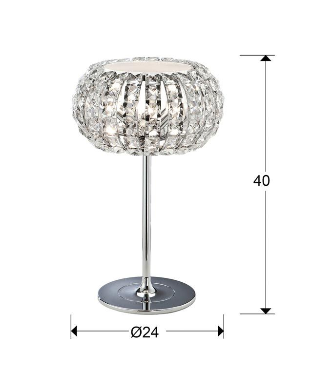 Tischleuchte 3 Lichter Messungen DIAMOND