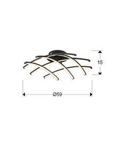 TRAMA schwarz LED-Deckenleuchte 59 Ø Maße