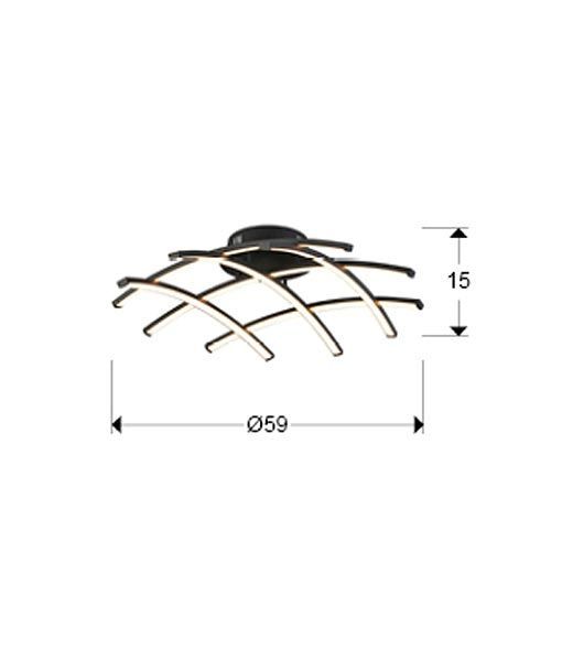TRAMA schwarz LED-Deckenleuchte 59 Ø Maße