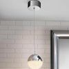 Verchromte Hängeleuchte SPHERE LED Ø 12 cm