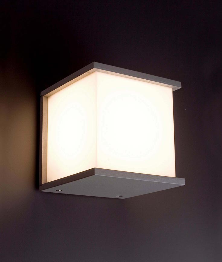 Wandlampe KUBICK Detail grau