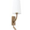 Wandlampe mit LED-Player Altgold matt und Weiß REM