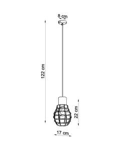 Lampe aus Stahl und Holz schwarz RIDA Maße