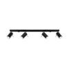 Lineare Deckenleuchte mit 4 Spots schwarz einstellbar RING