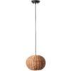 Pendelleuchte schwarz und Rattan Ø25 cm HAKA
