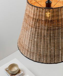 Pendelleuchte schwarz und Rattan Ø56 cm SUMBA umgebung 2