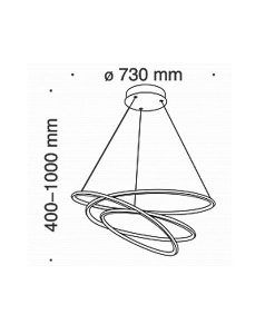 NOLA weiße LED-Lampe Ø 73 cm Maße