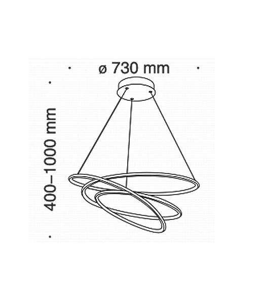 NOLA weiße LED-Lampe Ø 73 cm Maße