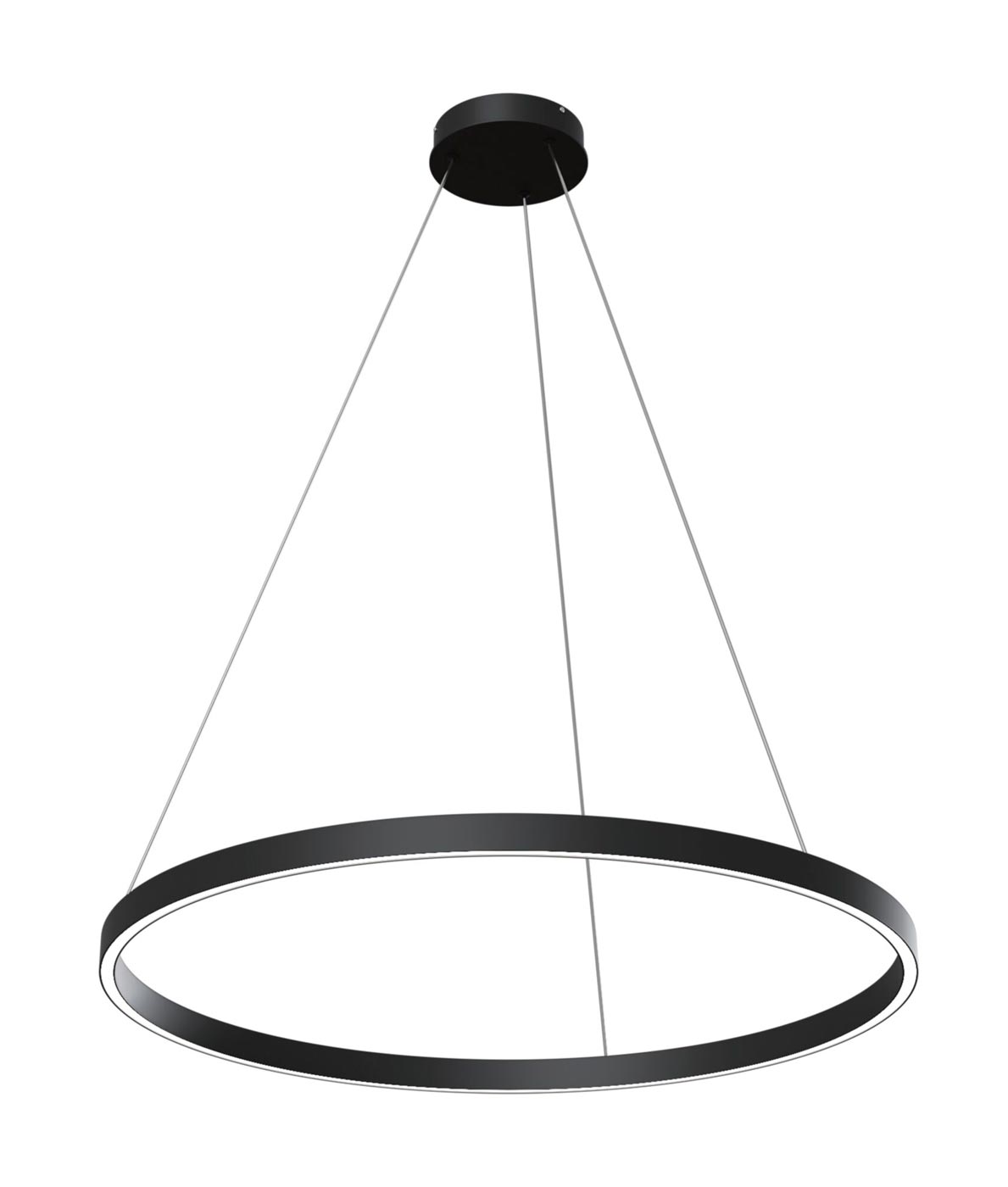 Schwarze Lampe Ø 80 cm RIM LED