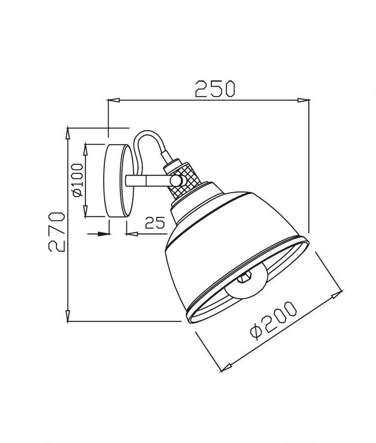 Wandlampe aus Glas Bernstein IRVING Maße