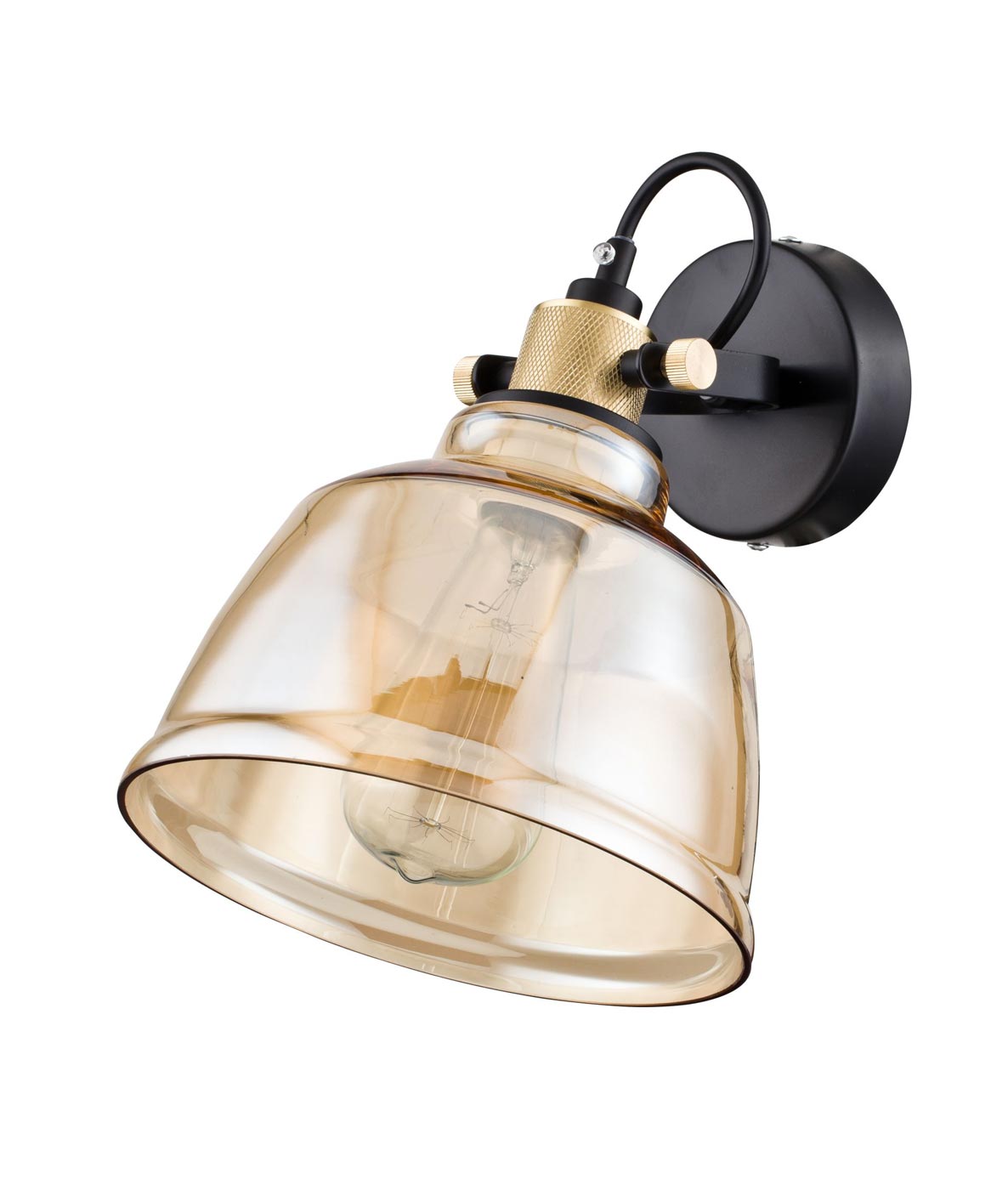 Wandlampe aus Glas in Bernsteinfarbe IRVING