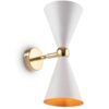 Wandlampe weiß und gold 2 Lichter VESPER