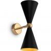 Wandleuchte Schwarz und Gold 2 Lichter VESPER