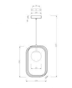 Weiß-goldene Lampe AVOLA Maße