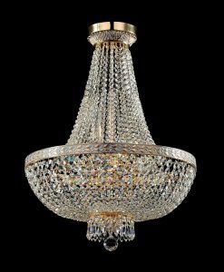 Gold und Kristall-Lampe 8 Lichter Ø 50 cm BELLA 2