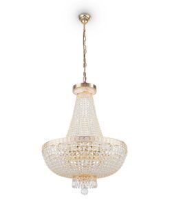 Gold und Kristall-Lampe 8 Lichter Ø 50 cm BELLA