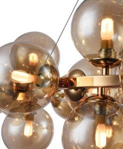Goldene Hängelampe 25 Lichter Ø 69 cm DALLAS 2