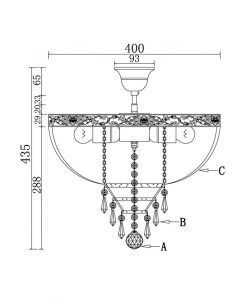 Kristall-Lampe 5 Lichter Ø 40 cm PALACE Masse
