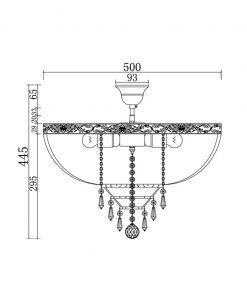 Kristallkronleuchter 6 Lichter Ø 50 cm PALACE Masse
