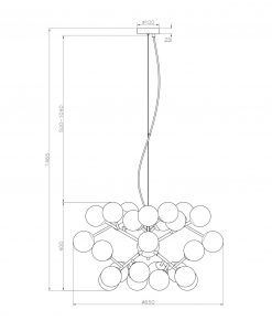 Kronleuchter 24 Lichter Ø 65 cm DALLAS Masse