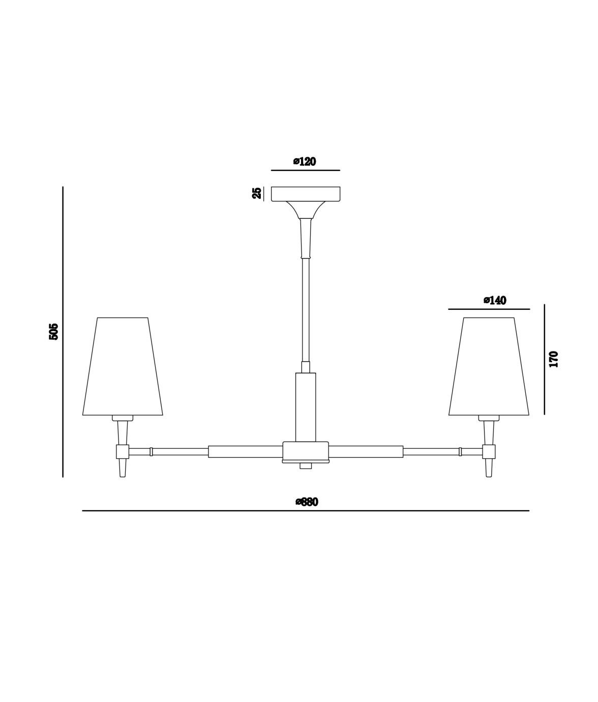 Lampe 7 Lichter gold und weiß Ø 88 cm ZARAGOZA Masse