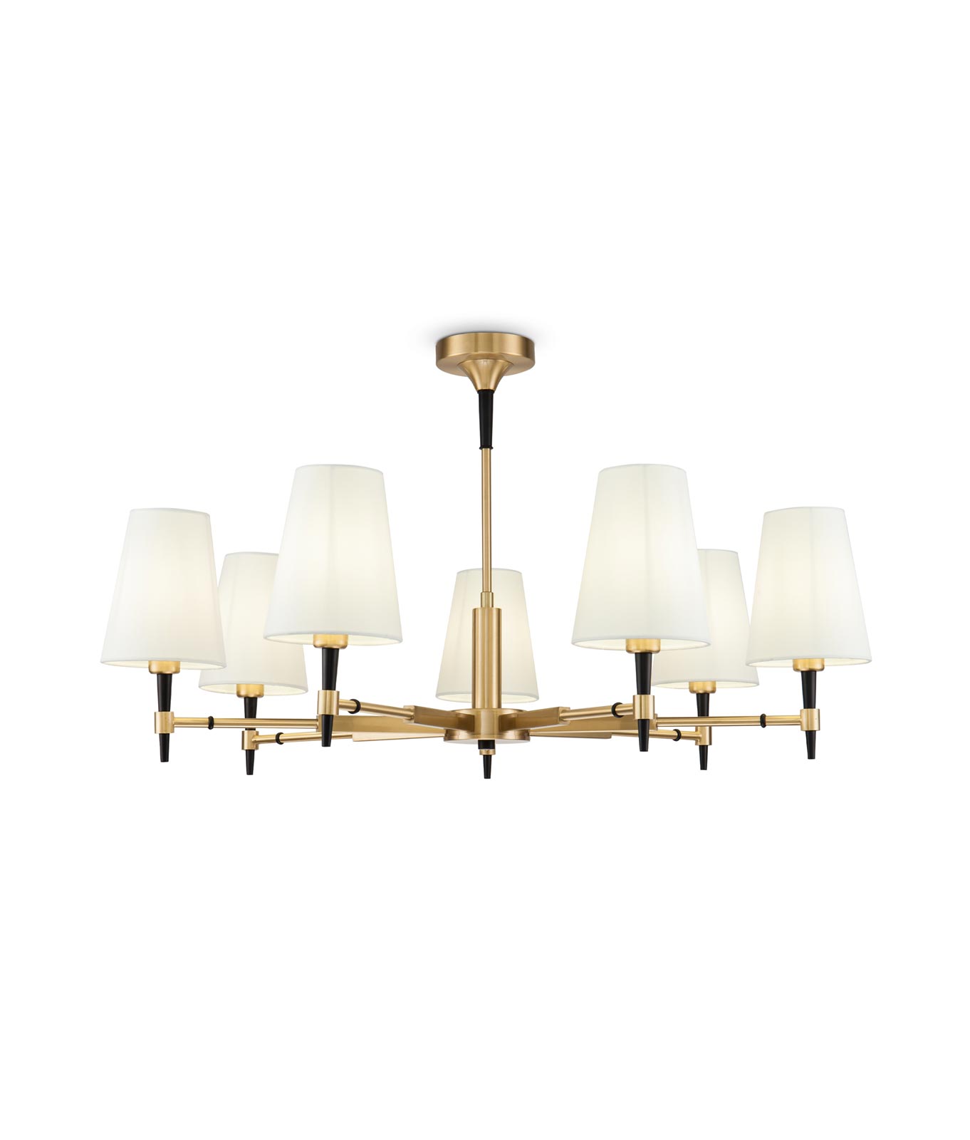 Lampe 7 Lichter gold und weiß Ø 88 cm ZARAGOZA