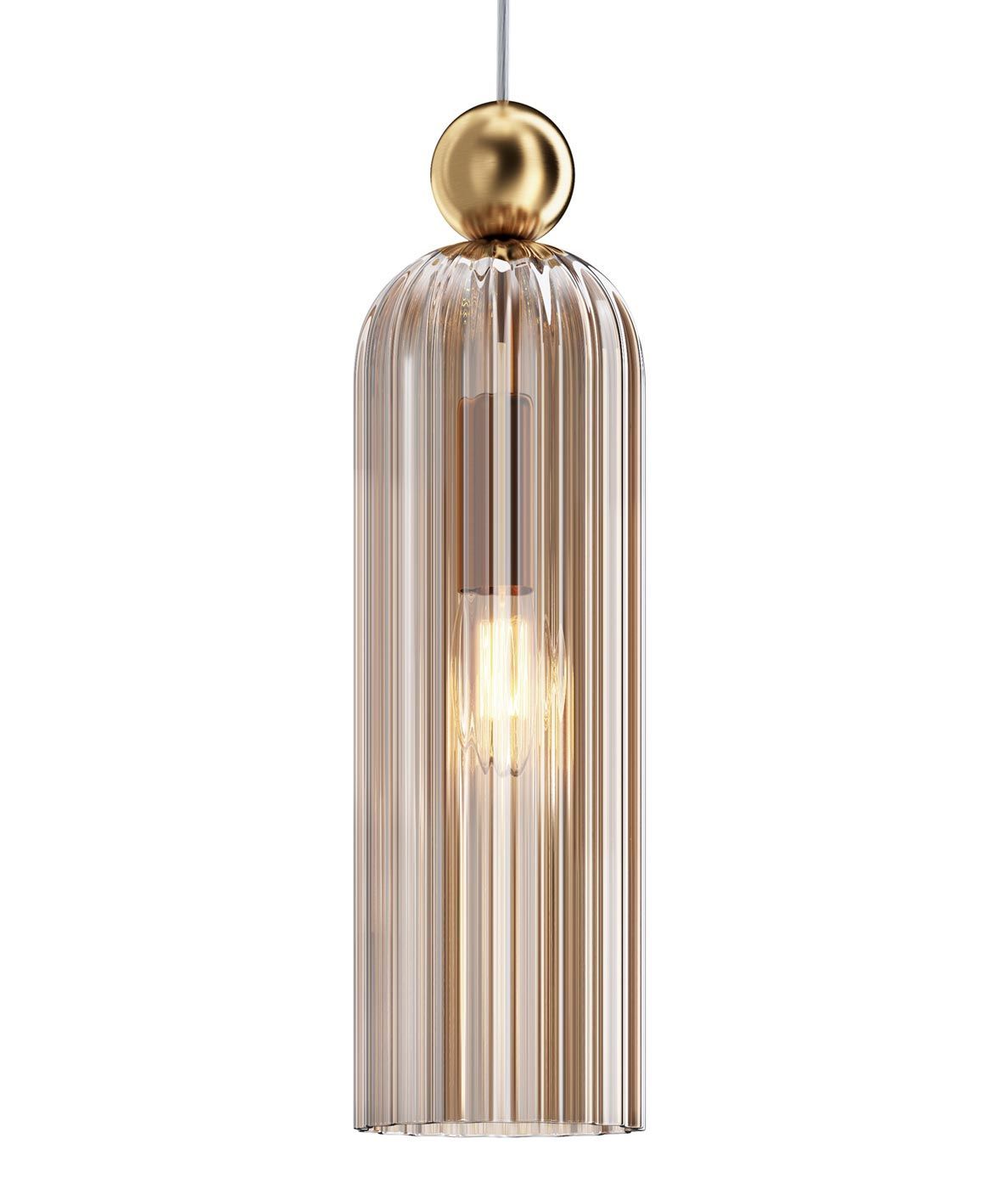 Lampe aus Gold und Cognacglas ANTIC 2