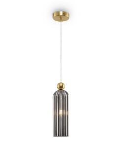Lampe aus Gold und Rauchglas ANTIC