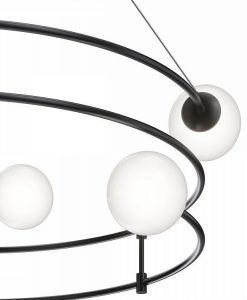 Schwarze Lampe 6 Lichter Ø 81 cm BALANCE 2