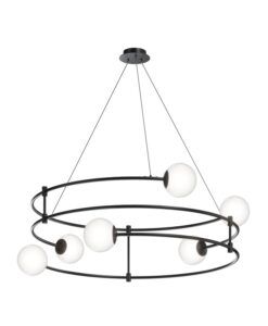 Schwarze Lampe 6 Lichter Ø 81 cm BALANCE