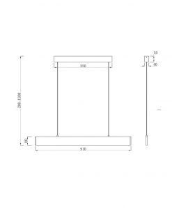 Schwarze lineare Lampe STEP LED 23W Masse