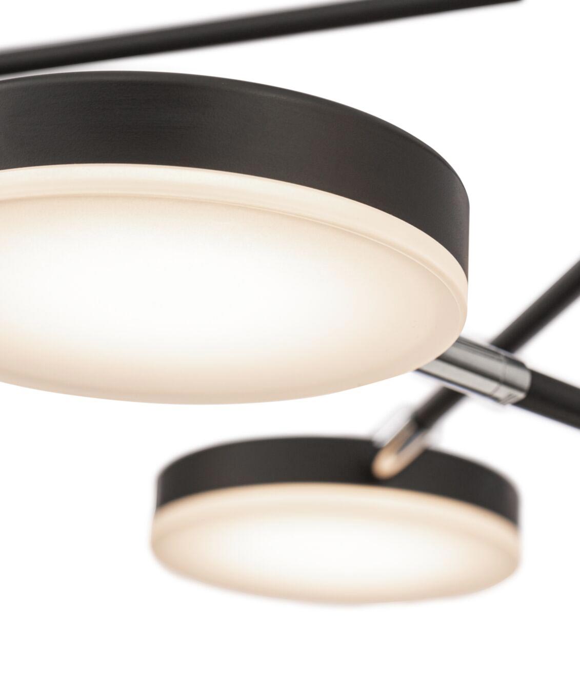 Schwarze Pendelleuchte 6 Lichter FAD LED 38W 2