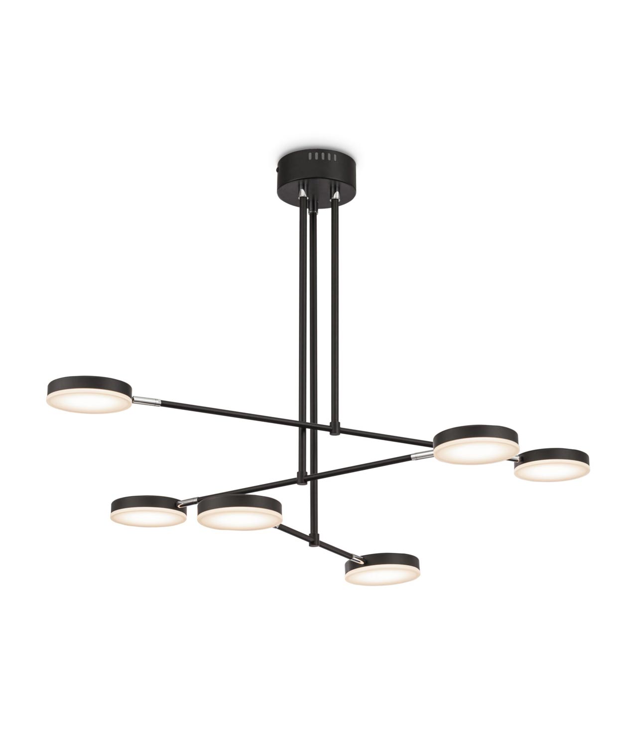 Schwarze Pendelleuchte 6 Lichter FAD LED 38W